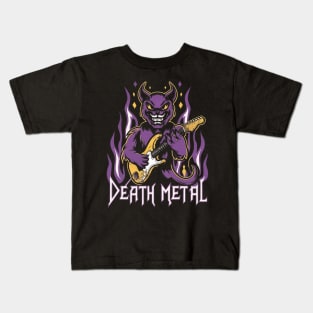 Death Metal Satanic Baphomet Cat Kids T-Shirt